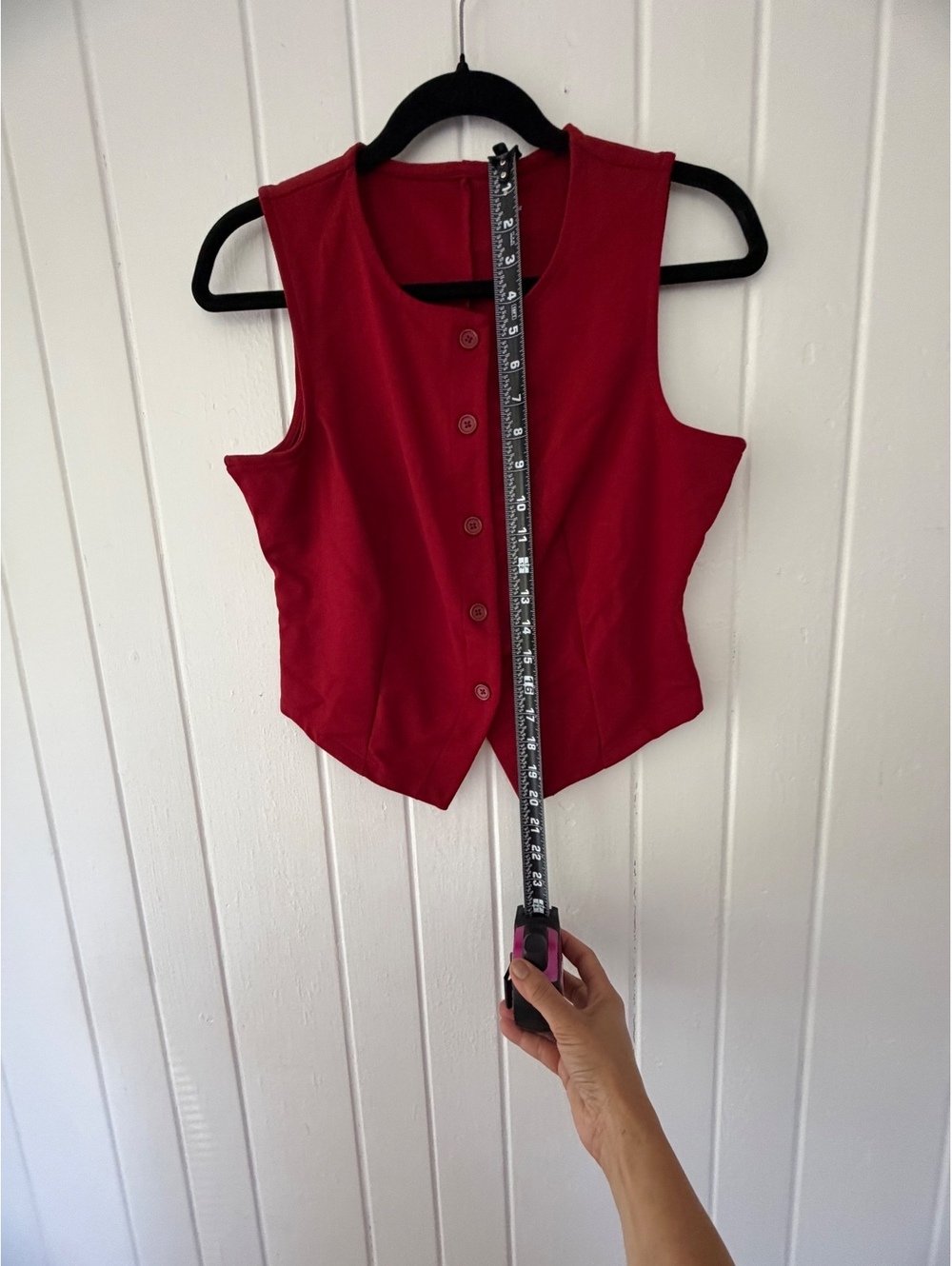 A New Day Women's Red Button-Up Vest Size Small Rayon Blend - Picture 6 of 6